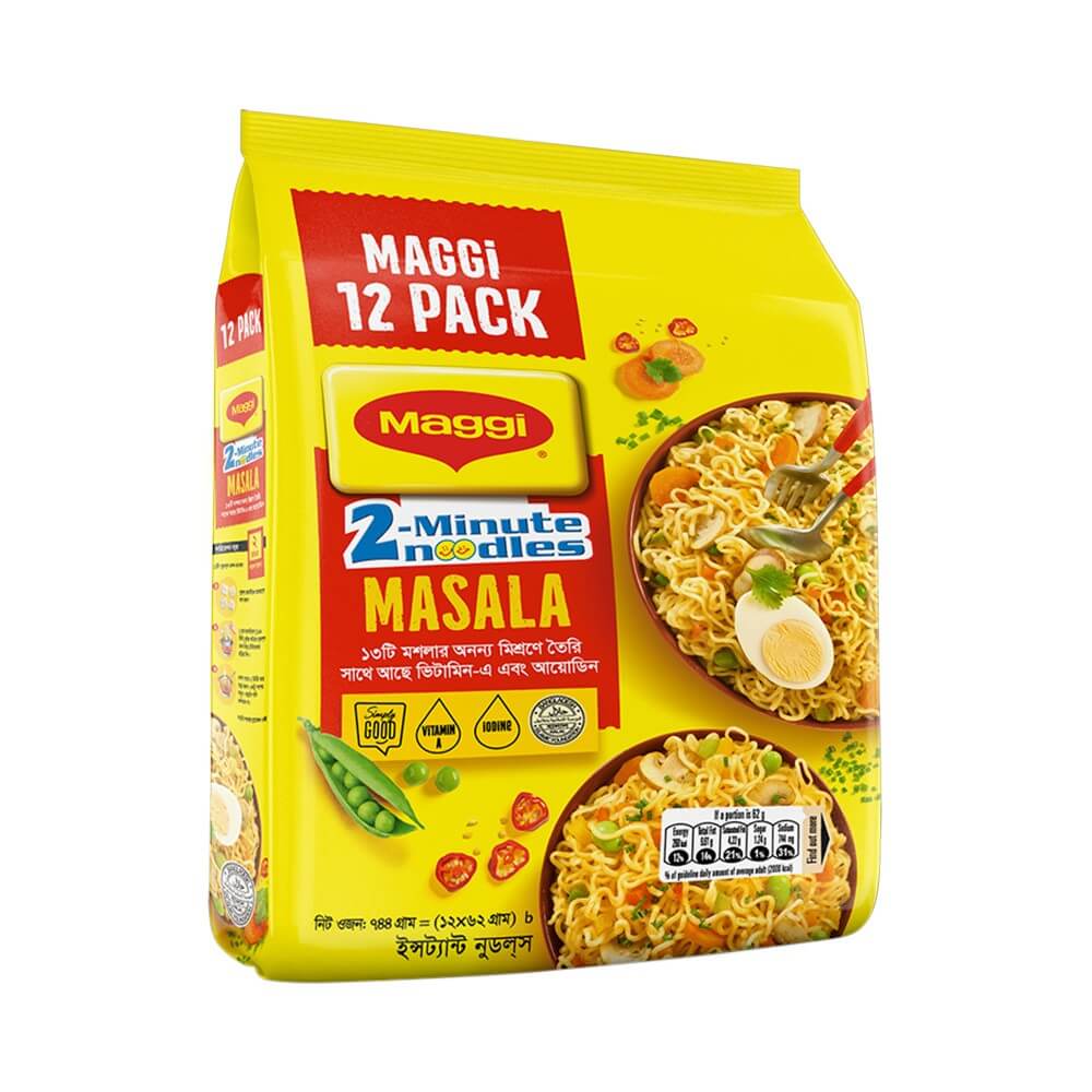 ম্যাগি ২ মিনিটস মসলা নুডলস ১২ প্যাক ৭৪৪ গ্রাম