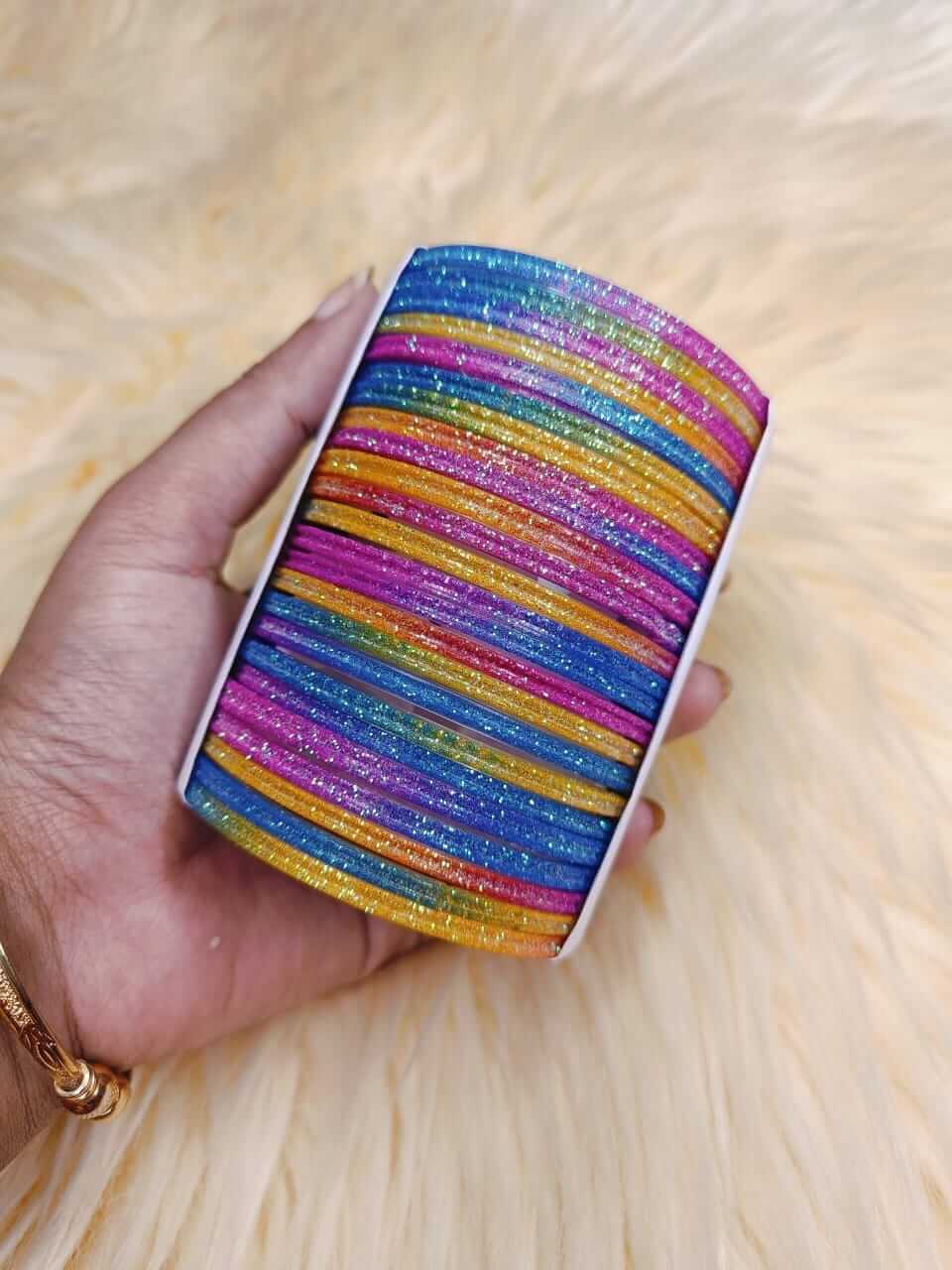 কাঁচের রেইনবো চুড়ি ২৪ পিস